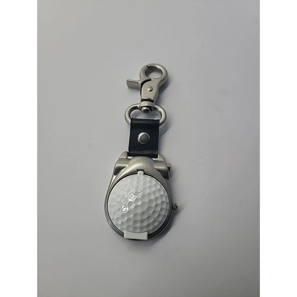 Golf Ball‎ Clip On Watch Quartz Fob Watch Green Dial Club Golfer Gift Japan Movt